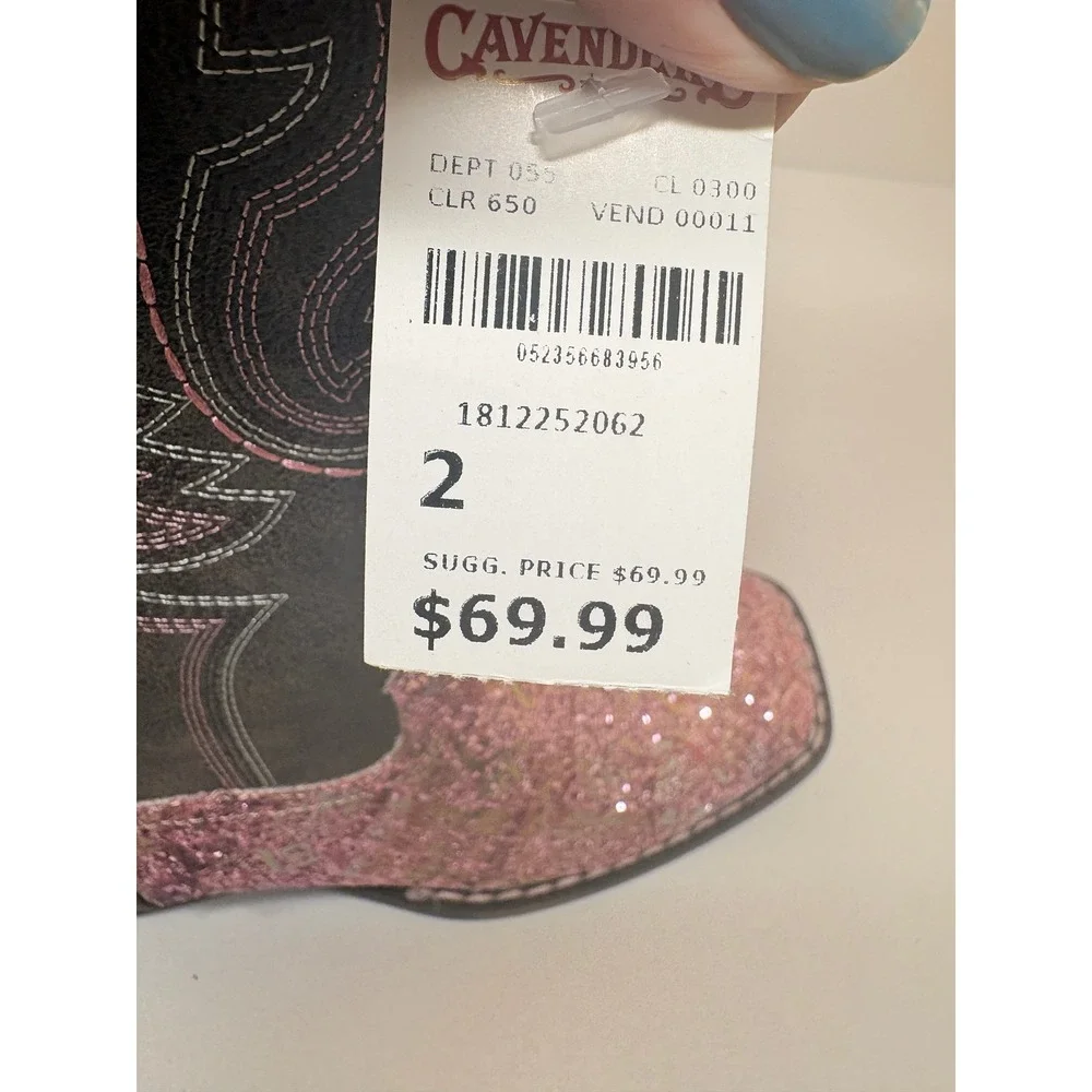 Roper Girls 2  Pink Glitter Brown Aztec Western Boots